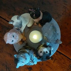 Continental Creations True Friends Cats Votive Tea Light Candle Holder